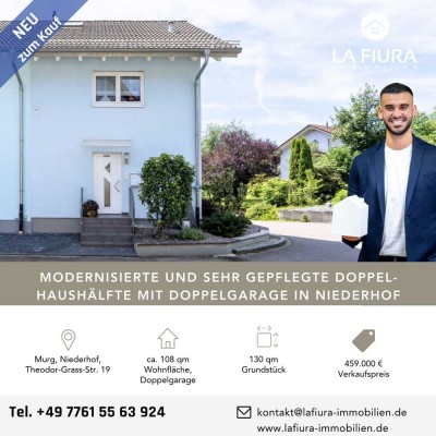 Gepflegte und modernisierte Doppelhaushälfte mit Dachstudio und Doppelgarage in Niederhof