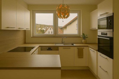 Stilvolle, neuwertige 4-Zimmer-DG-Wohnung mit Balkon und EBK, provisionsfrei von Privat