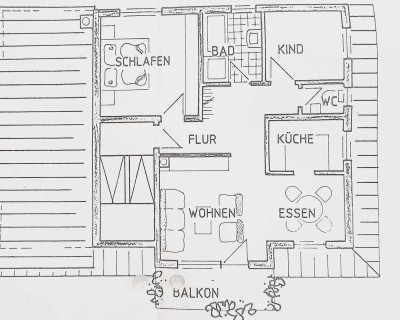 Helle 3-Zimmer-Wohnung mit Balkon im 2. OG in Bühlertal