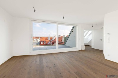 JETZT PROVISIONSFREI | ERSTBEZUG MIT FERNBLICK | Dachgeschoss mit ca. 12 m² INNENHOF-TERRASSE | TG-Stellplatz optional | Nachhaltiges Wohnbauprojekt