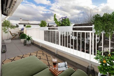 Lichtdurchflutete 3 ZKB Dachterrassenwohnung in schöner, ruhiger Wohnlage in Mering - Bahnhofsnähe!