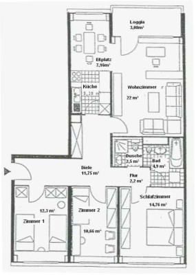 Gepflegte 4-Zimmer Wohnung mit Balkon im EG in Wiesbaden-Biebrich