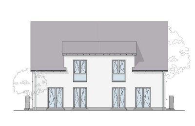 Neubau Doppelhaushälfte als Effizienzhaus 40