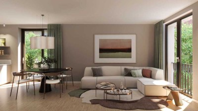 Wohnglück in Stuttgart-West: EH 40-Neubau mit QNG. 2-Zimmer-Eigentumswohnung mit Garten zum Kauf