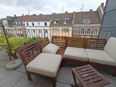 Flingern: 2Zi helle Dachterrassen-Wohnung