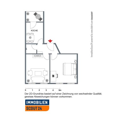 2 Zimmer Altbau mit Balkon