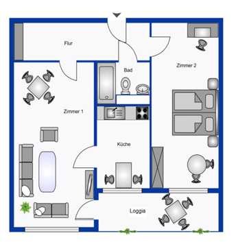 Geräumige 2-Zimmer-Wohnung mit Loggia in Maintal WE 11