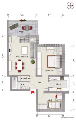 Schöne und renovierte 3-Raum-Wohnung mit Süd-Balkon in Wetter (Grundschöttel))