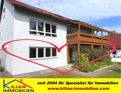 KILIAN IMMOBILIEN! 4 ZI. WHG MIT 118 M² IM ERDGESCHOSS EINES 2-PART.H. IN BÜCHENBACH*TERRASSE*GARAGE