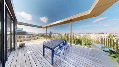 Korso: Penthouse mit XXL-Terrasse im Viertel Zwei | Garage | 360°-Tour