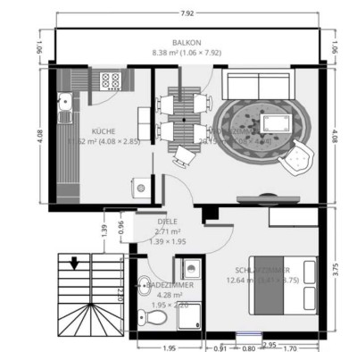 Zentrale 2-Zimmer-Erdgeschosswohnung mit Balkon - bezugsfrei ab 1.4.25