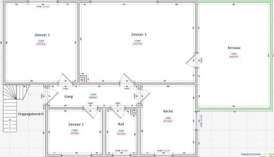 60m² Wohnung im ersten Stock mit großer Terasse und schönem Ausblick über Langenzenn