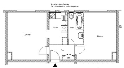 Sanierte 2 Zimmerwohnung ( ohne Balkon )