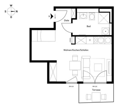 Exklusive Neubauwohnung – Erstbezug ab 01.08.2025 Moderne 1 Zimmer-Wohnung mit Terrasse und Garten