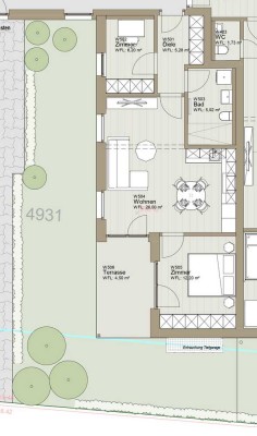 RESERVIERT - 2,5-Zimmer Erdgeschosswohnung mit Südterrasse