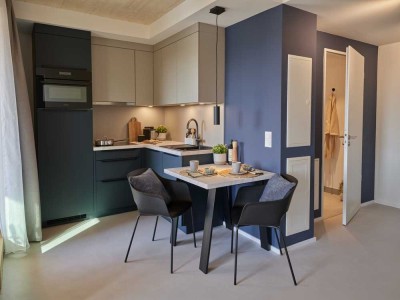 Helle, freundliche & nachhaltige 1,5-Zimmer-Wohnung mit Möblierung im Hoki Living