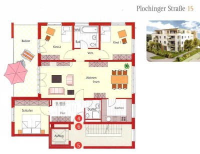 Geschmackvolle, gepflegte 4-Raum-Wohnung mit geh. Innenausstattung mit Balkon und EBK in Esslingen