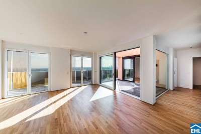 Skyline-Feeling im 34. Stock des Q-Tower mit Südost-Ausrichtung