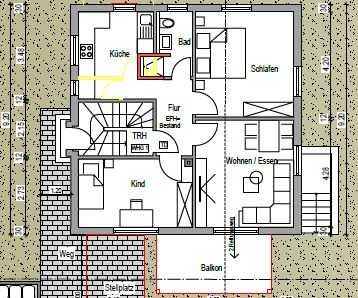 Erdgeschoss Wohnung mit Balkon und Einbauküche in Esslingen am Neckar
