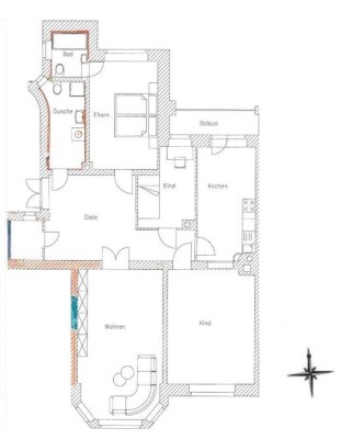 Geräumige 4‑Zimmer Wohnung mit Balkon im 3. OG in Chemnitz-Kaßberg
