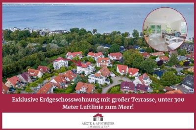 Exklusive Erdgeschosswohnung mit großer Terrasse, unter 300 Meter Luftlinie zum Meer!