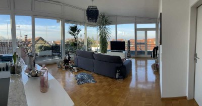 Rarität  3-Zimmer-Penthouse-Wohnung mit See und Bergblick zentral in Tettnang