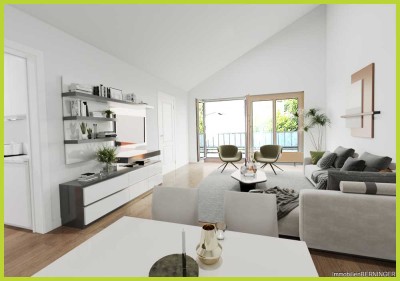 Attraktive Dachgeschosswohnung mit hoher Decke und Traumterrasse inklusive Weitblick in schöner Lage