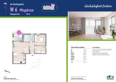 Hier wird Komfort großgeschrieben: Obergeschosswohnung mit Balkon (ETW Nr. 6)