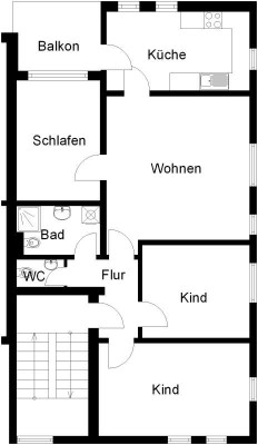 Nur mit Wohnberechtigungsschein: 4-Zimmer-Wohnung mit Balkon