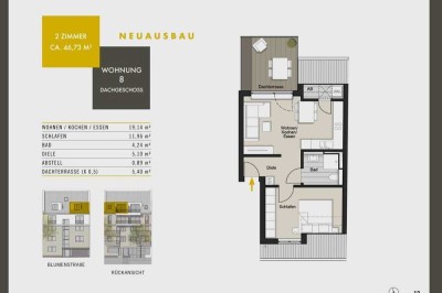 Seltener Neuausbau über den Dächern Kölns mit großer Terrasse und exzellenten Energiewerten - WE 8