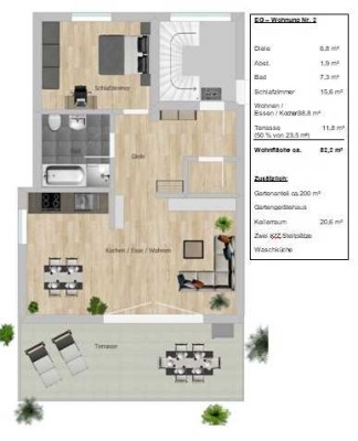 Moderne 2-Zimmer Gartenwohnung