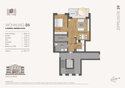 2 - Zi. Neubau Obergeschosswohnung (Whg. 05)