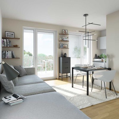Stilvolle 1-Zimmer-Wohnung mit Einbauküche und Balkon in Universitätsnähe