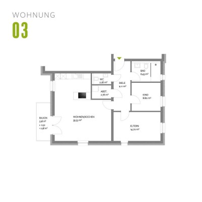 NEUBAU Trier-Olewig - Effizienzhaus 55 - Wohnung 03