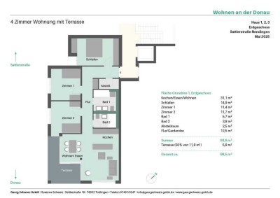 4 Zimmer Wohnung mit Terrasse