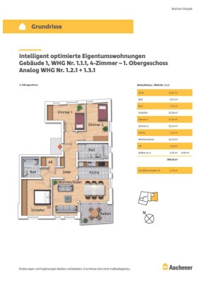 4-Zimmer Wohnungen im 1. - 3. Obergeschoss