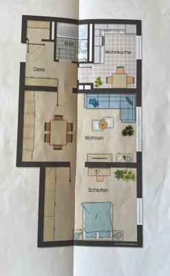 Stilvolle, sanierte 2-Zimmer-Wohnung mit Einbauküche in München