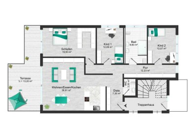 Erdgeschoßwohnung mit großem Garten auf der Hambacherhöhe