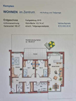 Stilvolle, neuwertige 4-Zimmer-Erdgeschosswohnung mit Terrasse Kempten (Allgäu)