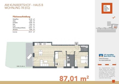 Musterwohnung im Kunibertshof 3 Zimmer im Erdgeschoss