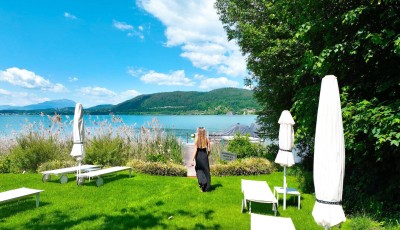 ROSENHOF Wörthersee - Traumhafte Garten-Seewohnung mit atemberaubendem Wörtherseeblick