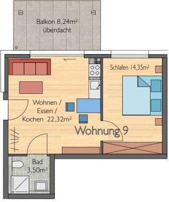 Neuwertige helle 2-Zimmer-Wohnung mit Balkon in Gärtringen, direkte S-Bahn-Anbindung