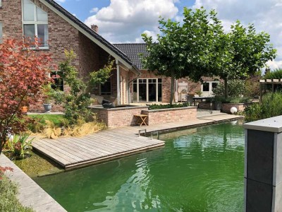 Nahe Düsseldorf! Exklusives Luxus-Einfamilienhaus mit Natur-Schwimmteich