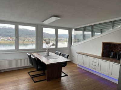 Exklusive 4,5-Zimmer Penthouse Wohnung mit einmaligem Rheinblick und Wintergarten