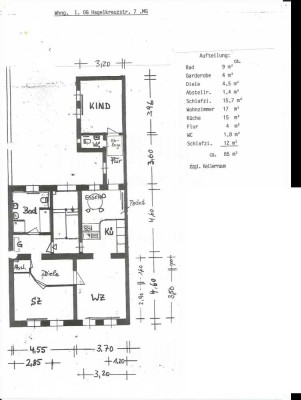 Helle 3-Zimmer Wohnung im 1. OG in Mönchengladbach am Bunten Garten
