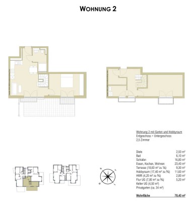 Promenandenensemble "Truderinger Wald" - 2,5-Zimmer-Gartenwohnung und Hobbyraum - Whg 2