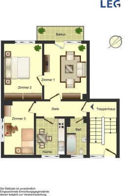 Kommen, gucken, mieten..Bezugsfertige 3-Zimmer-Wohnung in der City im Angebot!!