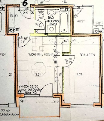 Helle und ruhige 2-Zi-Wohnung in AÖ ab sof. z. verm. an Einzelperson,  teilmöbl., 41m2, 400€ +NK