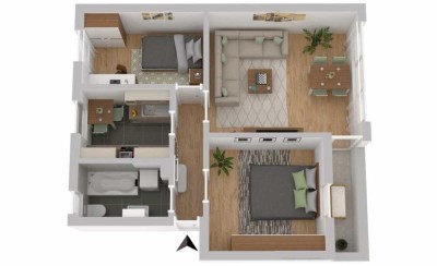 Modernisierte 3-Raum-Wohnung mit Balkon und Blick auf die Ostrach