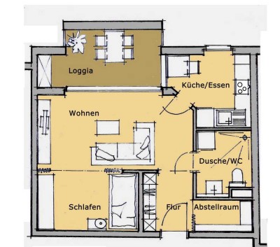 Geräumige 1-Zimmer-Wohnung in Bad Bellingen (Kreis Lörrach)